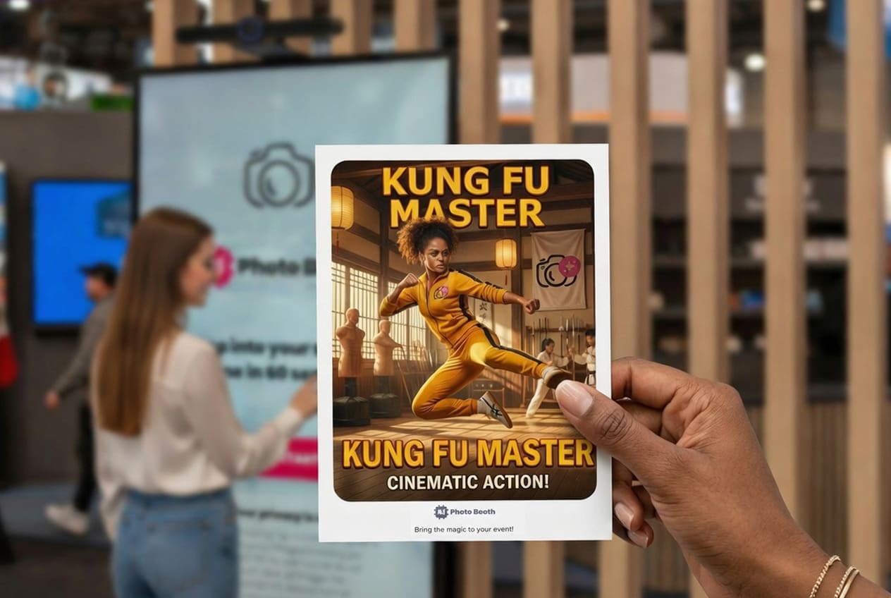 AI Photo Booth — A printed photo at trade show